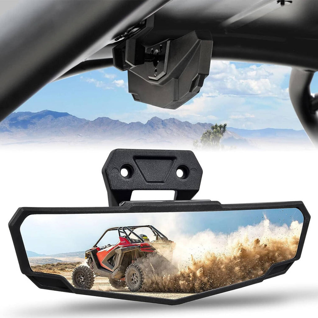 UTV convex rear-view mirror installed under roll cage