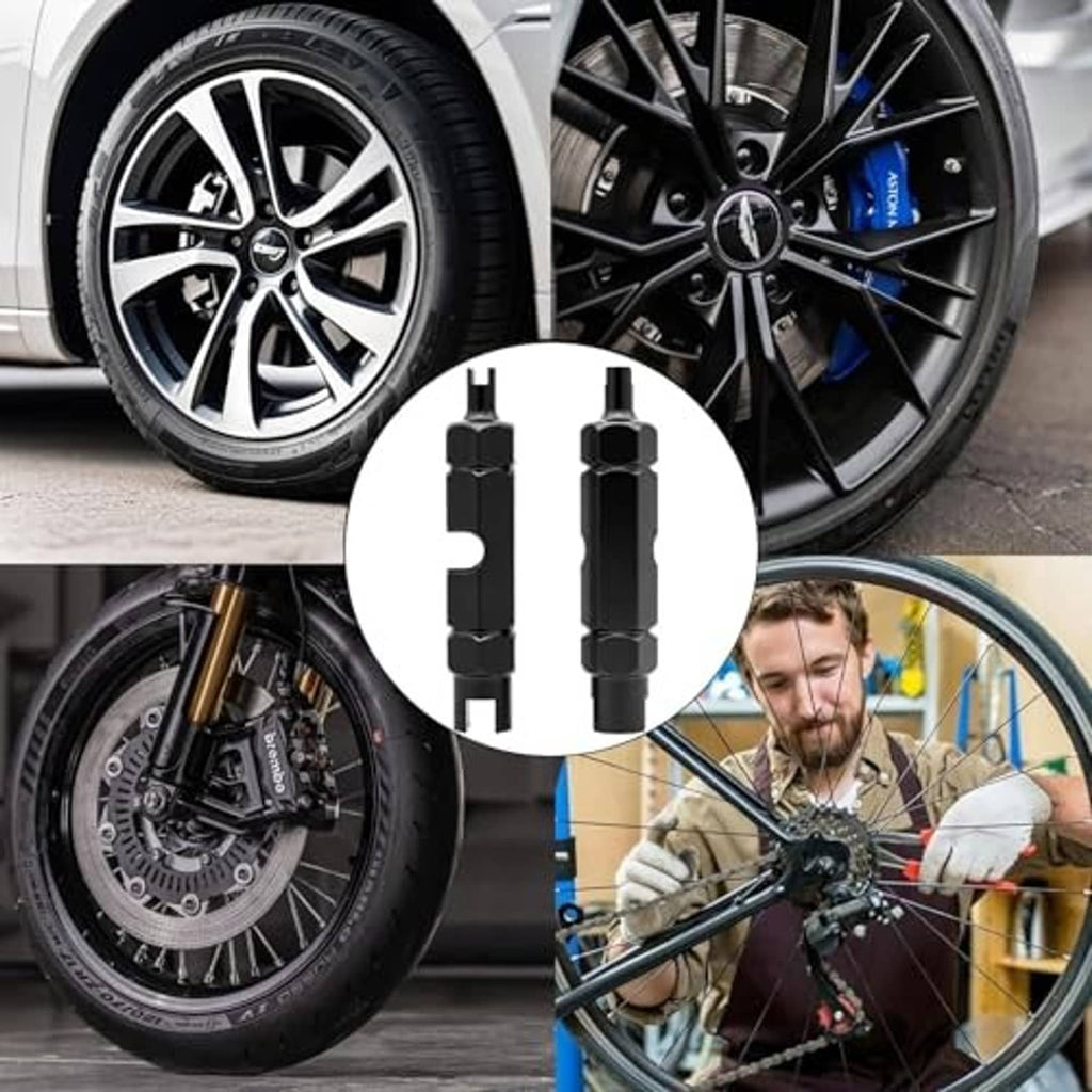 2-pack black Presta valve core removal tools with hex grips for bicycle tire valves
