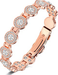 Rose gold tone magnetic bracelet with round rhinestone crystal links and clasp