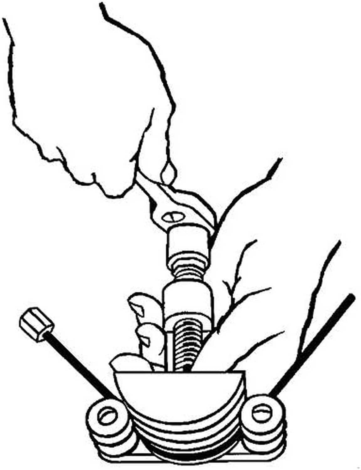 Tubing bender diagram showing tubing, rollers, and handle lever mechanism