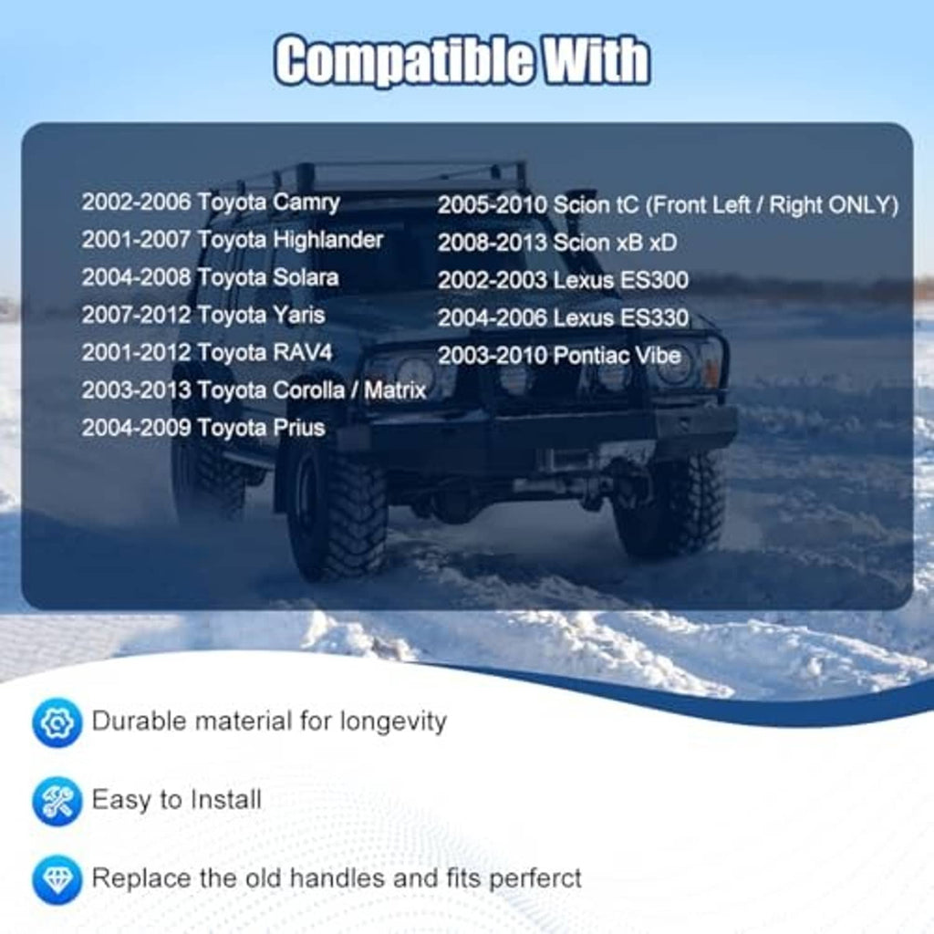 Rear exterior door handle compatibility graphic with handle silhouette