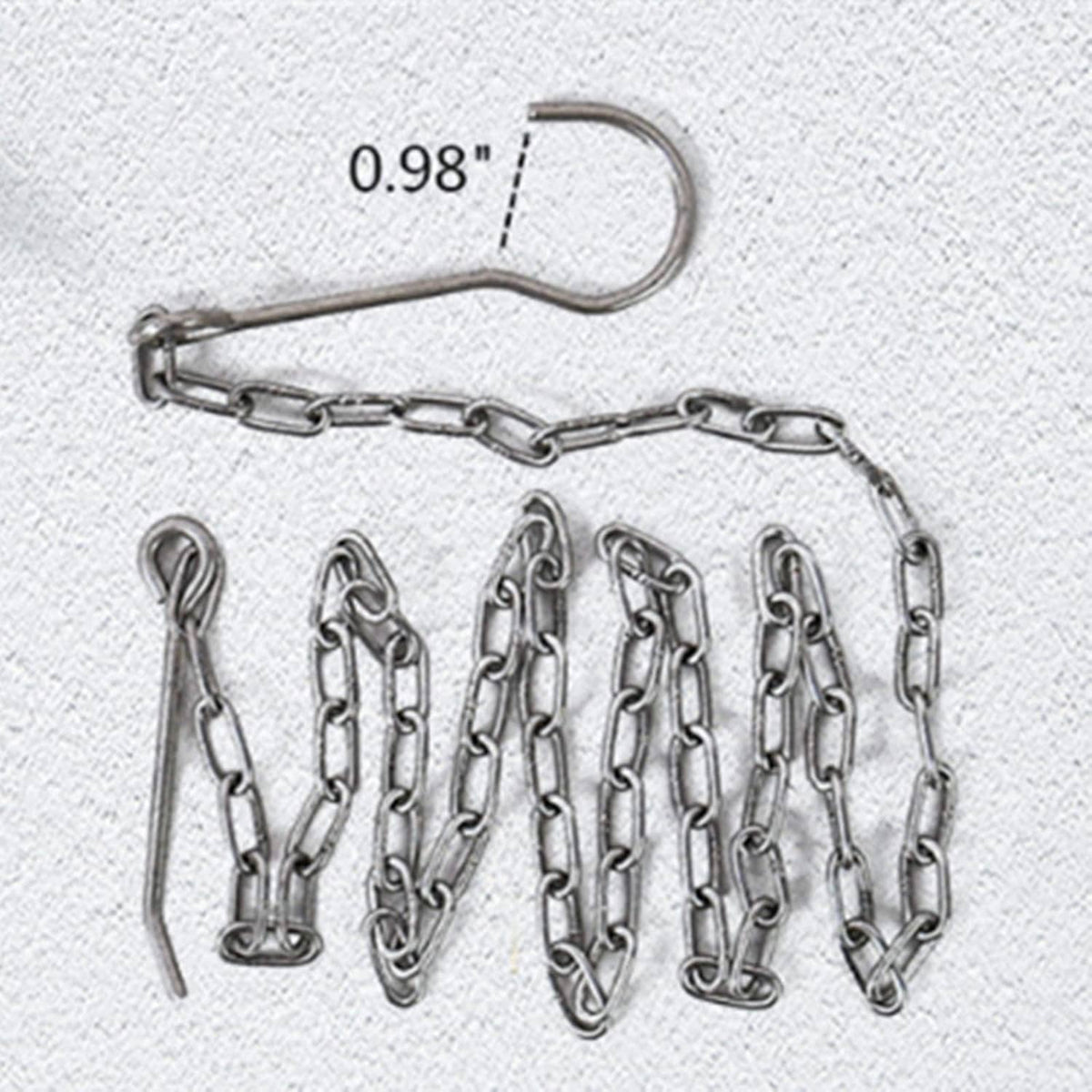 Stainless steel hook with linked chain and multi-hook hanging bar
