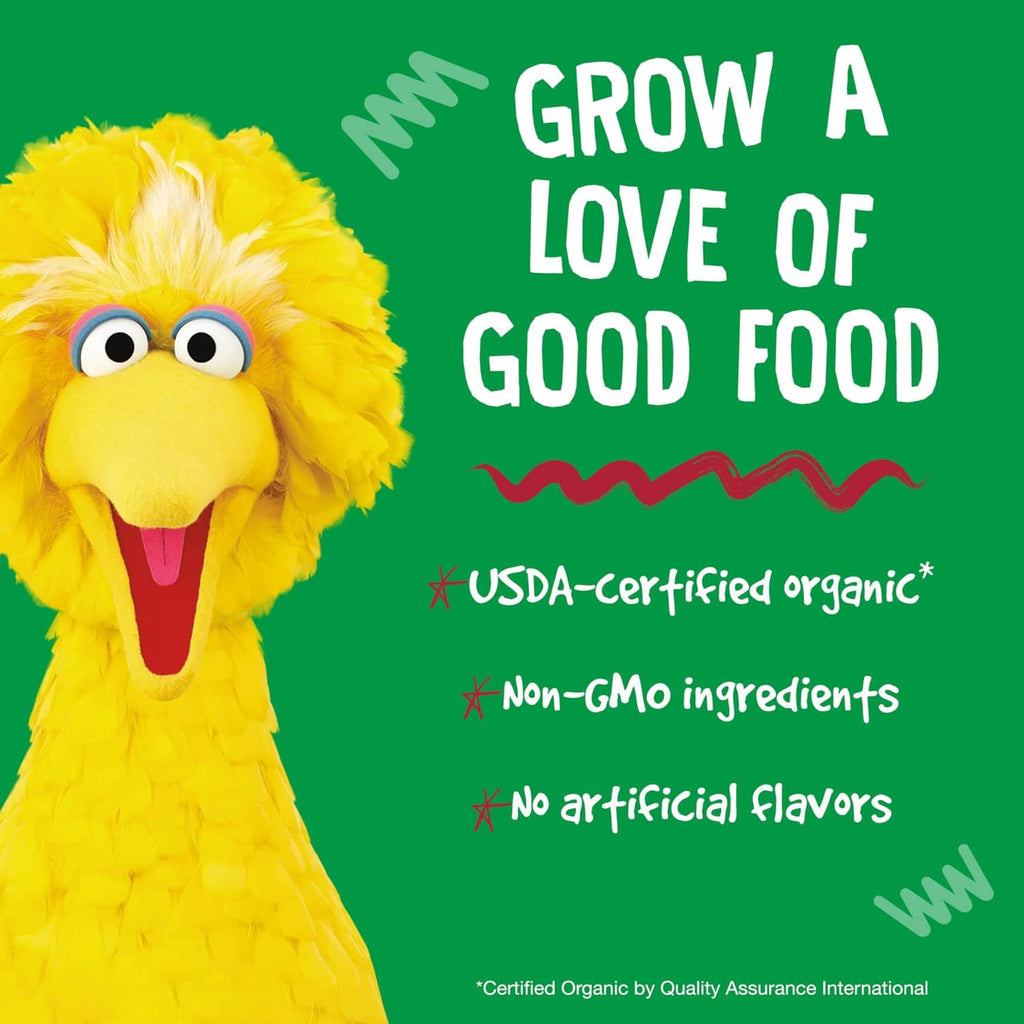 Organic Garden Veggie Straws front branding with Grow a love of good food message