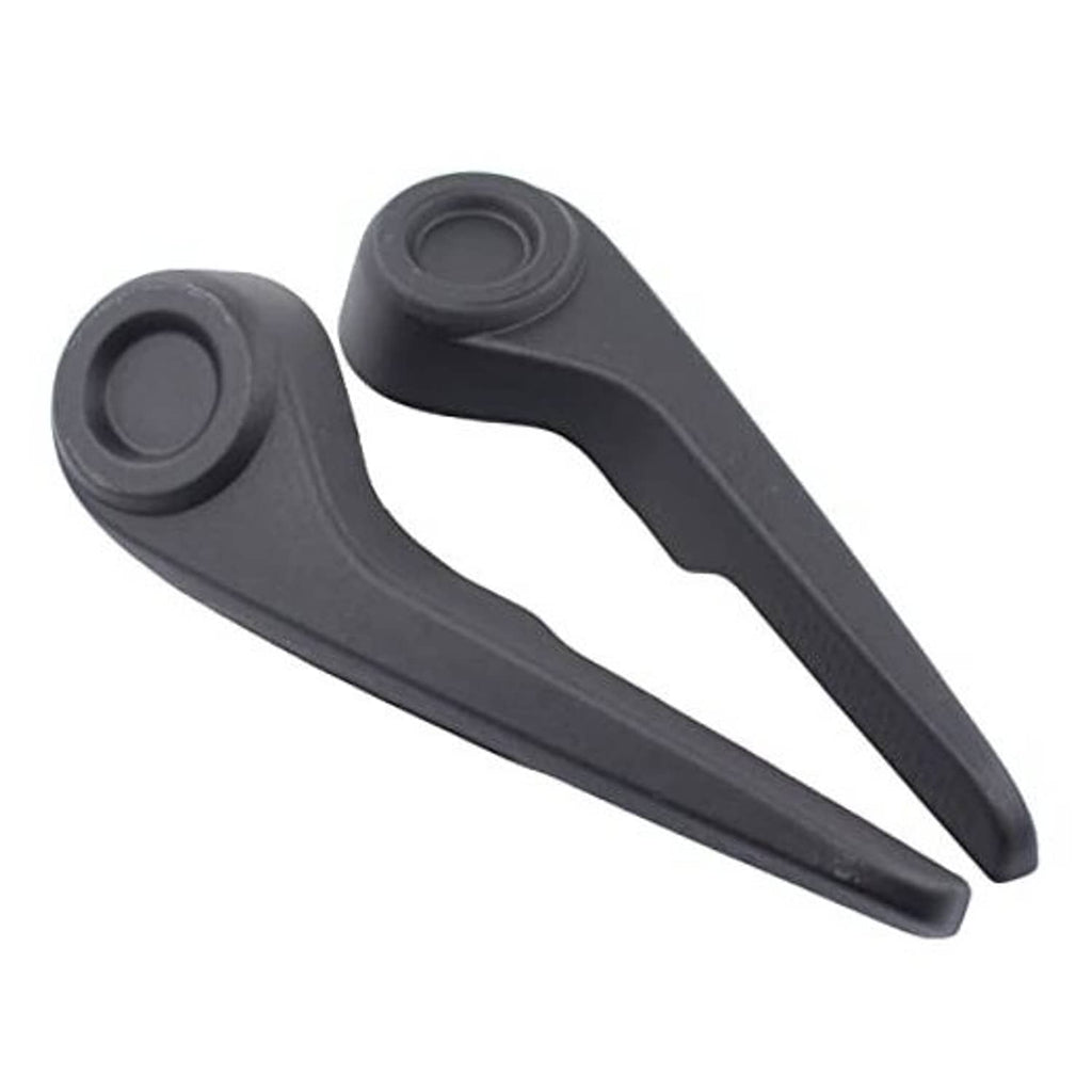 Front seat adjustment lever handle, dark gray, curved with circular end caps