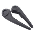 Front seat adjustment lever handle, dark gray, curved with circular end caps