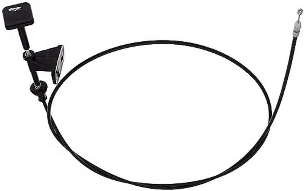 Hood release cable with black cable loop and metal latch adjuster ends