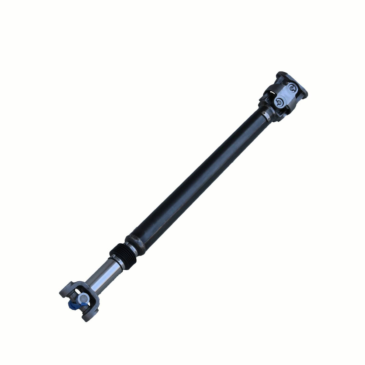 Front drive shaft assembly with one end yoke and blue collar hardware