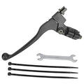 Left mini bike brake/clutch lever with mounting clamp and included wrench and bolts