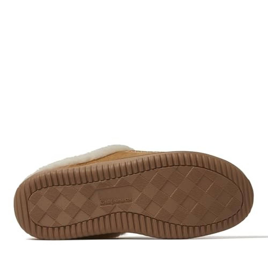 Brown textured outsole for a slip-on clog shoe
