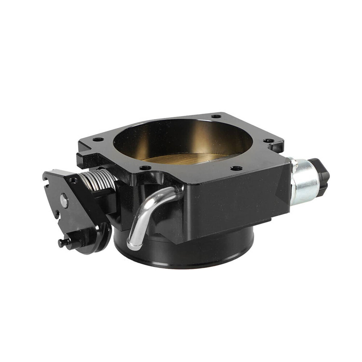 102mm aluminum throttle body with black housing and large oval inlet opening