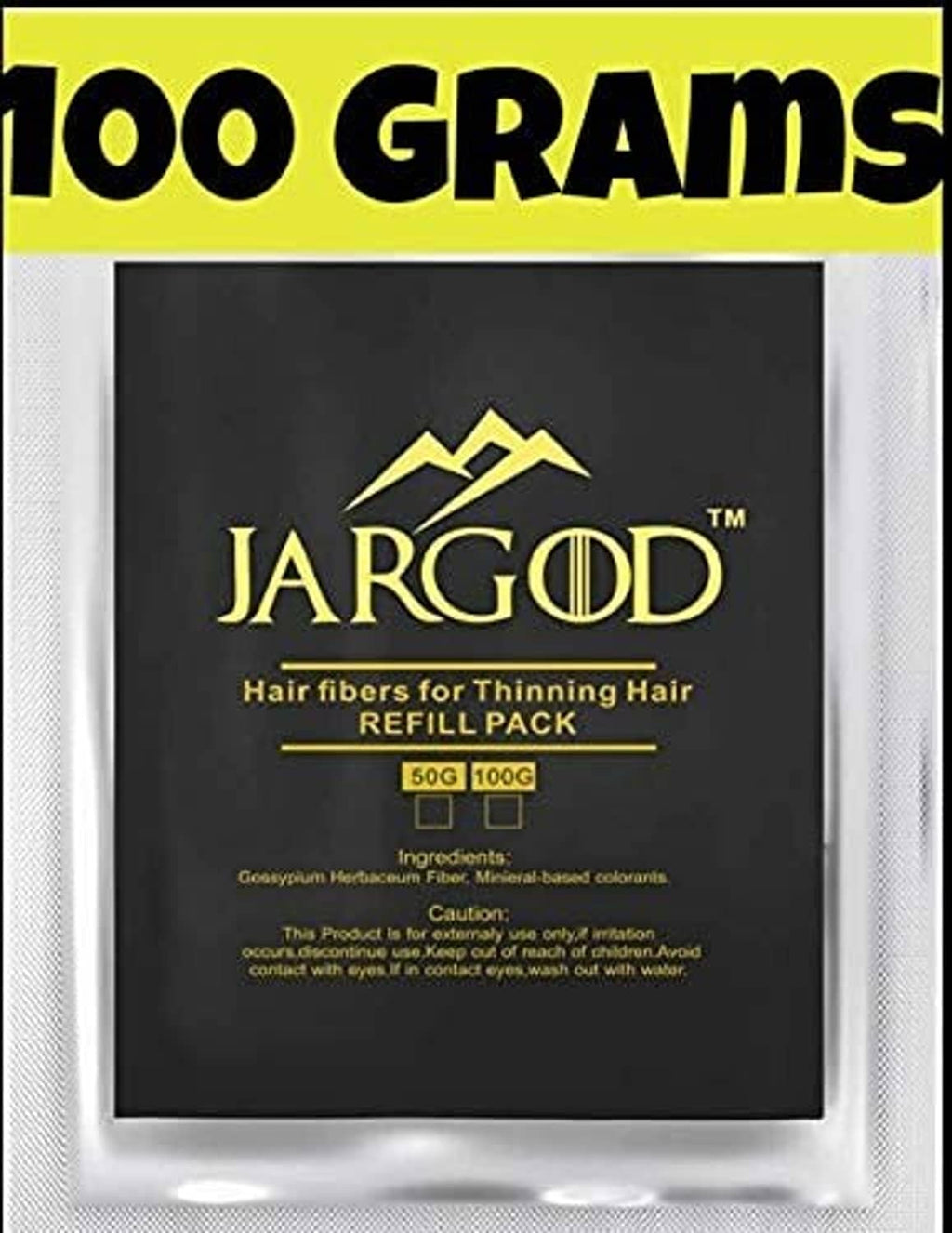 JARGOD hair fibers refill pack, black pouch with gold logo and refill label