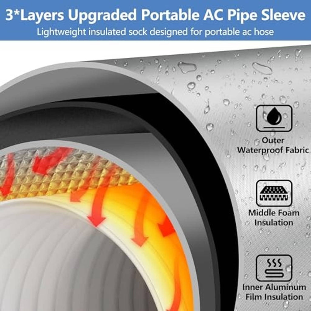 Multilayer waterproof AC hose insulation sleeve with inner aluminum film and foam