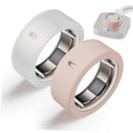 Clear and pink silicone Oura ring protector case with open metal sensor cover