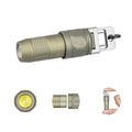 Olive green mini rechargeable flashlight with metal keychain clip