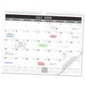 Large wall calendar page for July 2026 with weekday grid and handwritten-style notes