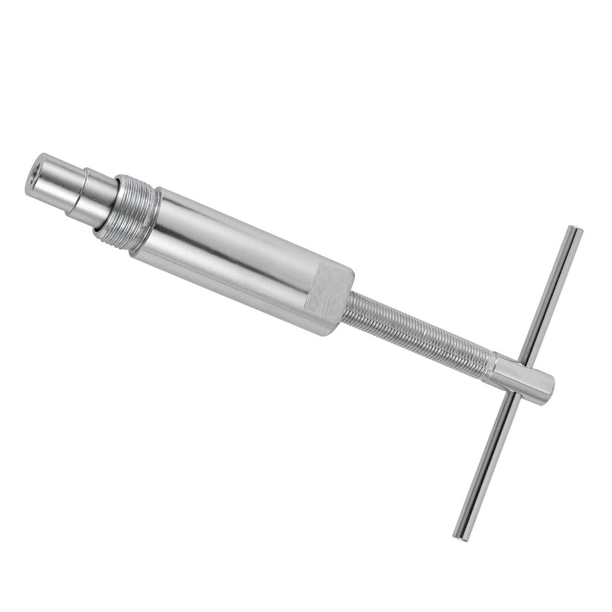 Compression sleeve puller tool with chrome body, threaded shaft, and crossbar handle.
