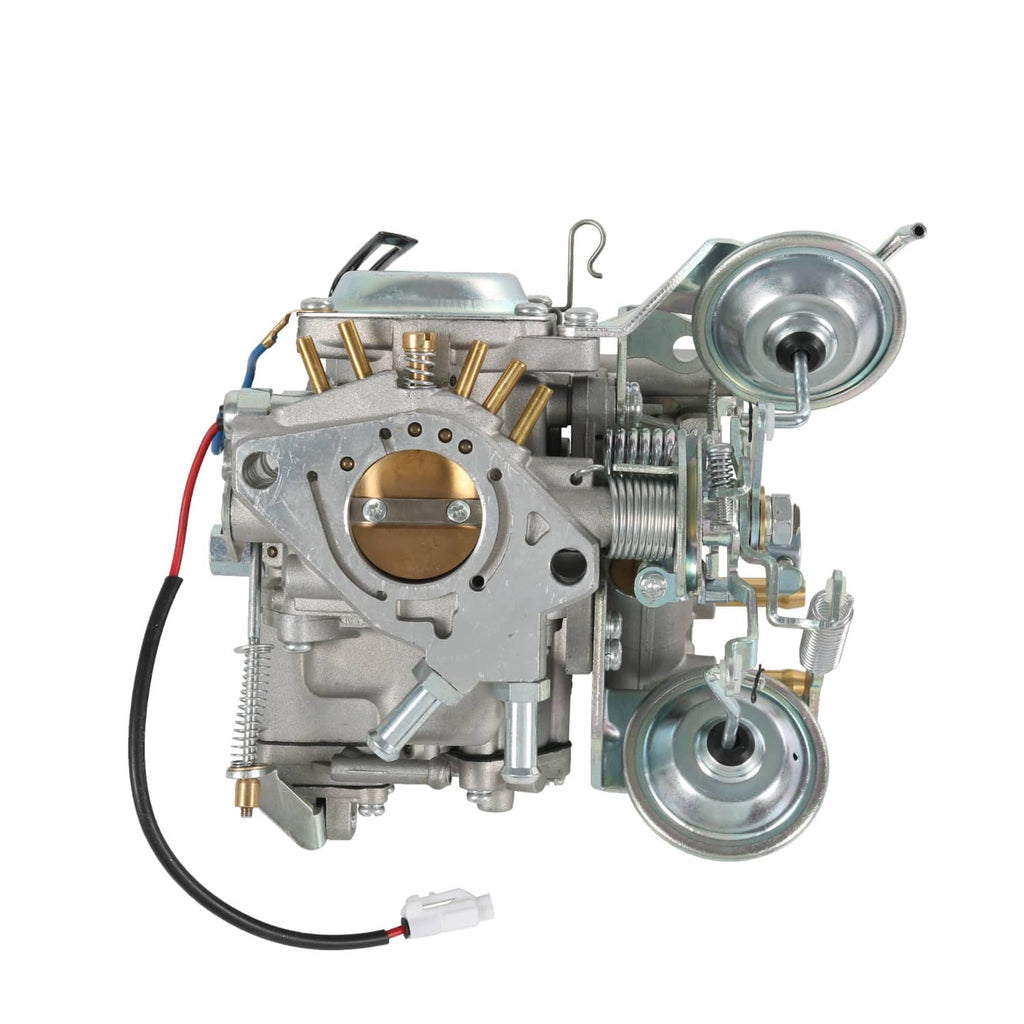 Carburetor assembly with side-mounted choke and diaphragm, silver and brass components