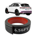 6.56FT rubber rear bumper guard strip, dark gray with red inner ring, rolled coil