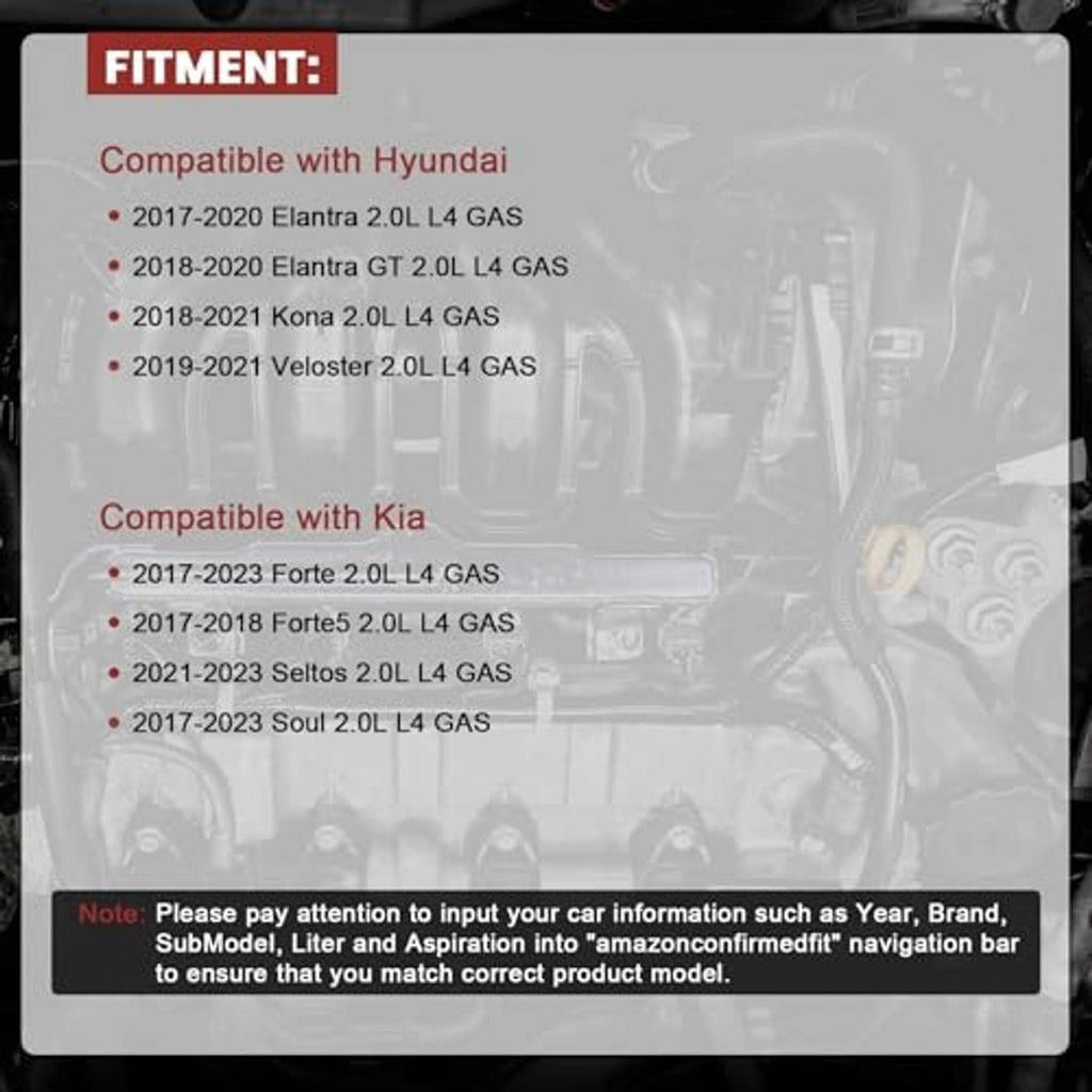 Vehicle fitment compatibility list card for camshaft position sensors