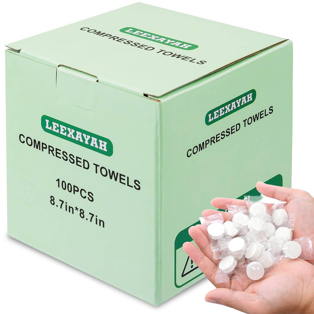 LEEXAYAH compressed towel box, mint green, 100-count disposable towels