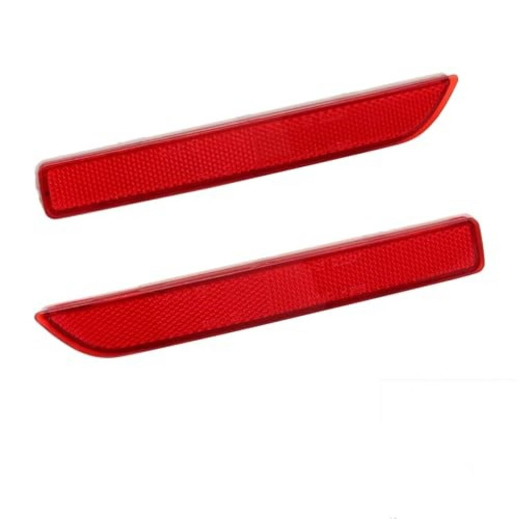 Red rear bumper reflector lenses, left and right pair