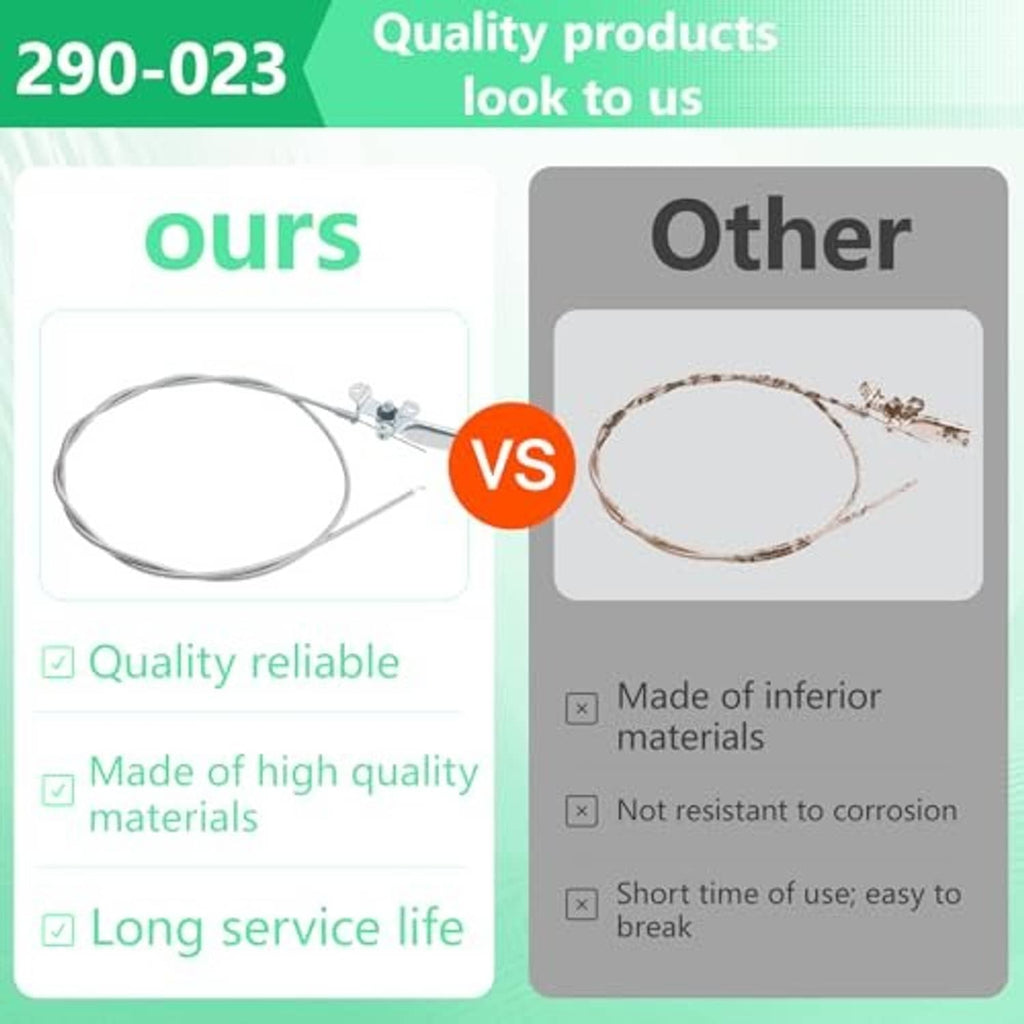 Throttle control cable quality comparison graphic with cable pictured