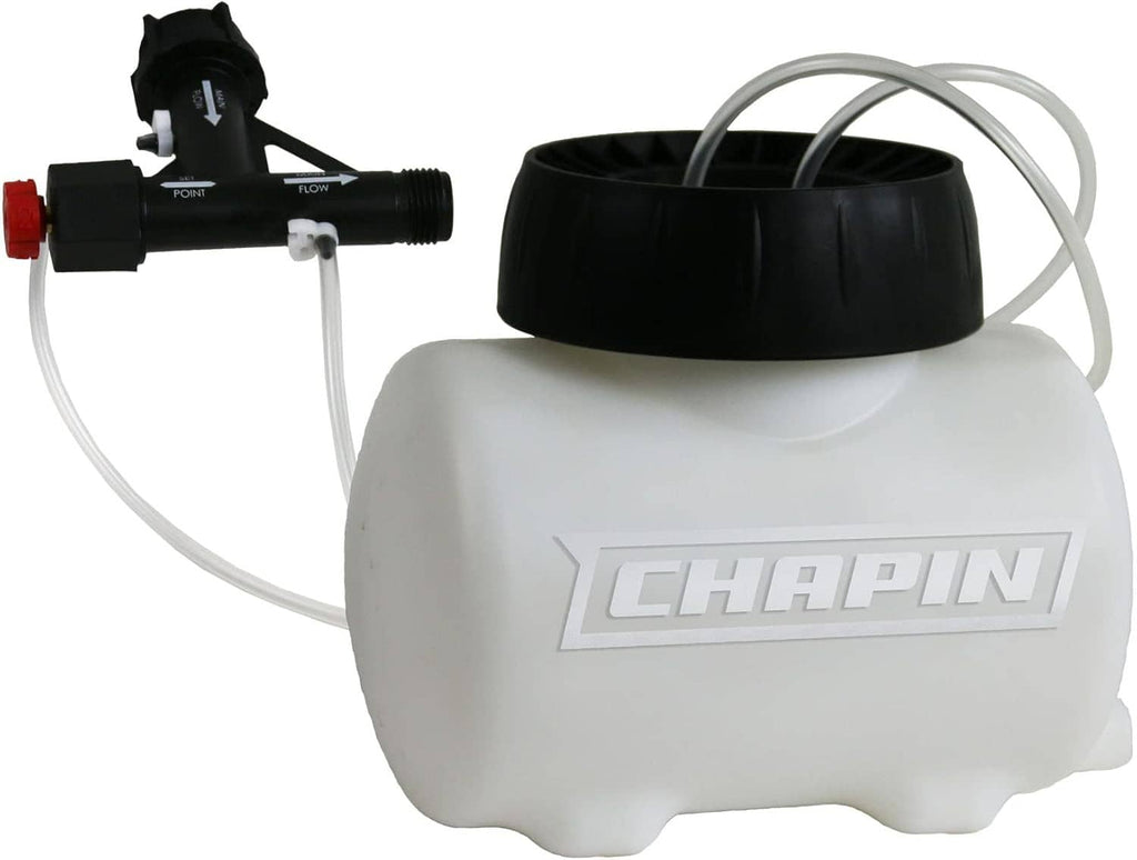 Chapin Hydrofeed 1-gallon injection system tank with hoses and black control cap