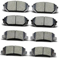 Gray ceramic brake pads set, multiple pairs with metal backing, front-facing view