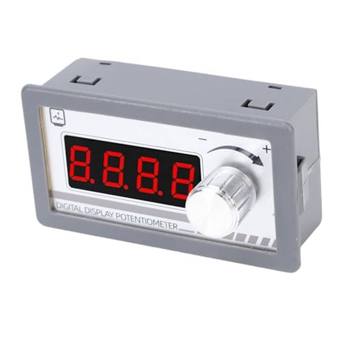 Angled digital display potentiometer with red LED 8.8.8.8 readout and metal adjustment knob