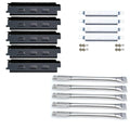 Set of 5 burner parts with heat plates and cross-over tubes, repair kit