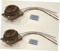 Set of two wire harness light socket pigtail kits with brown connectors and colored wires