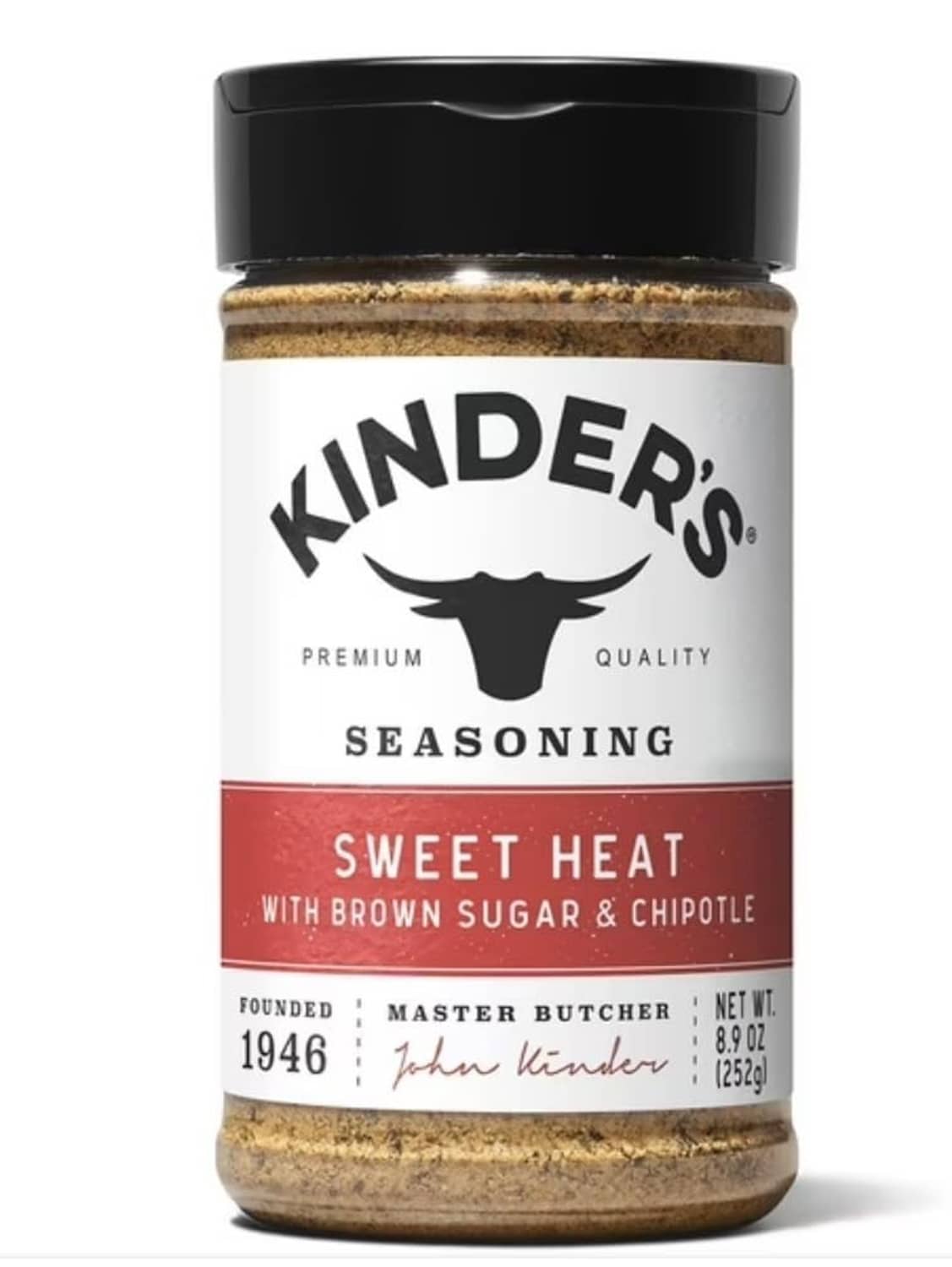 Kinder's Sweet Heat seasoning bottle with brown sugar & chipotle, 8.9 oz