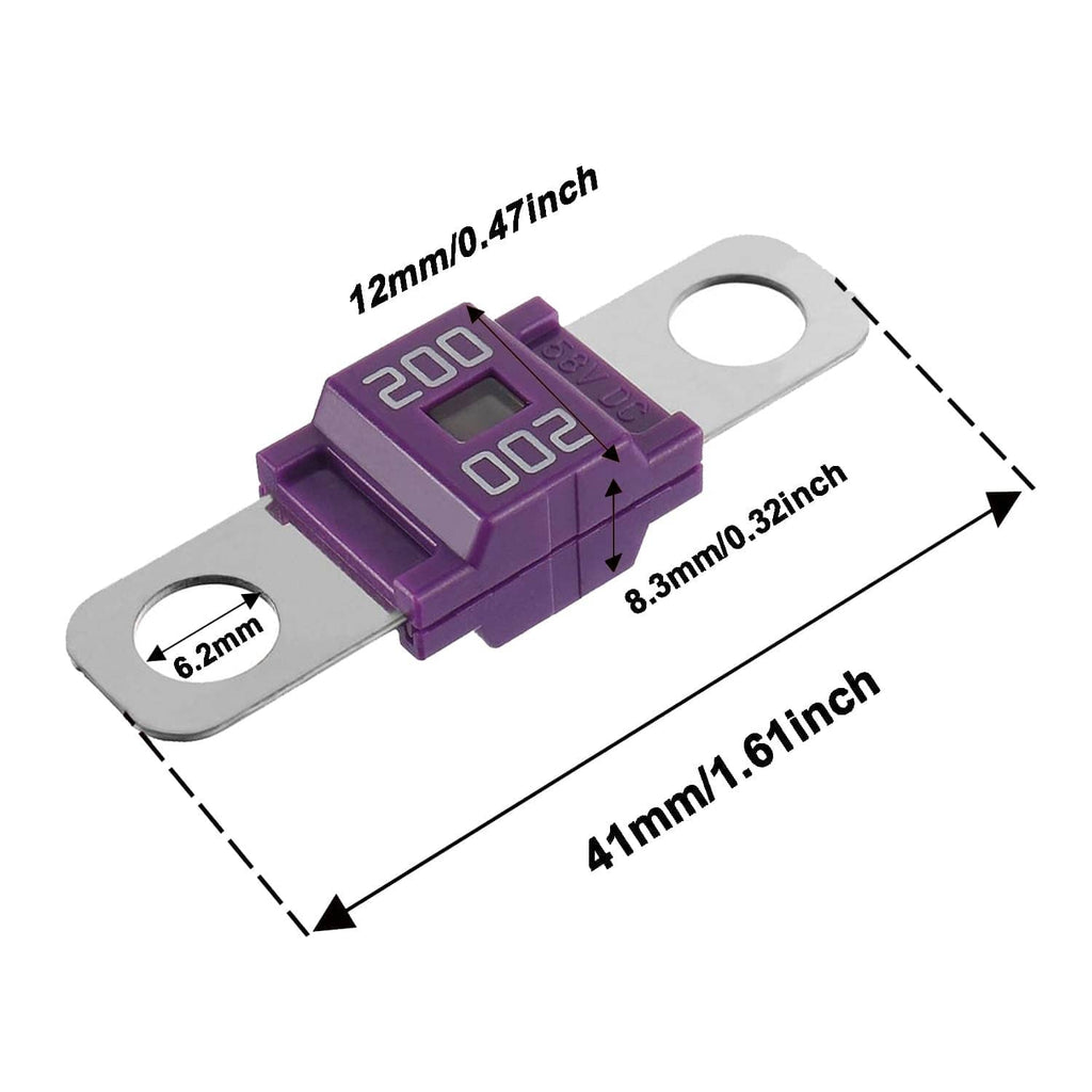 Purple AMI/Midi fuse holder with two metal terminals and two mounting holes