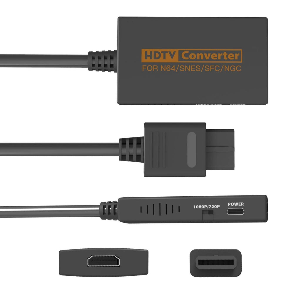 HDMI converter adapter close-up with HDMI output and power indicator