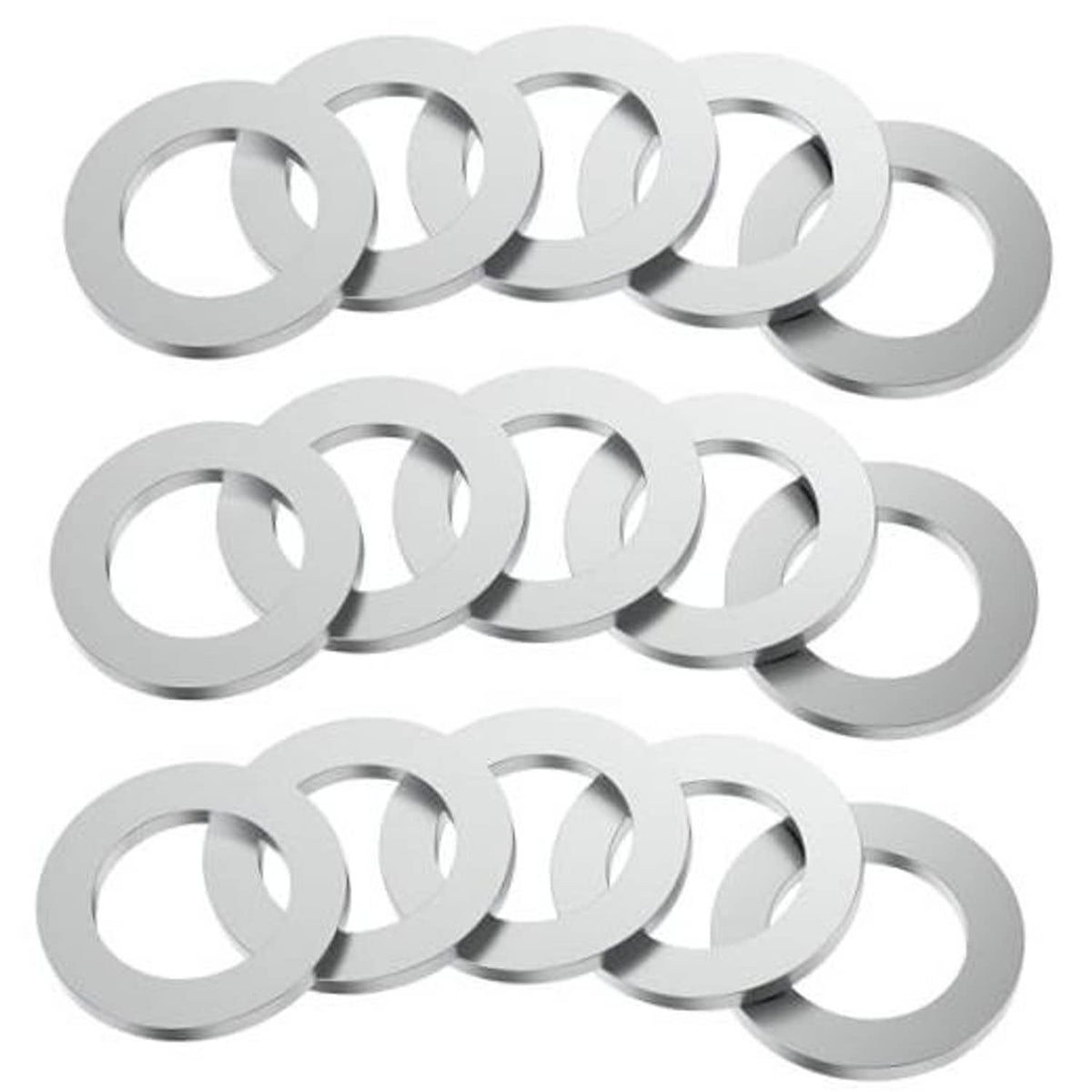 Set of aluminum oil drain plug crush washers, multiple silver gaskets