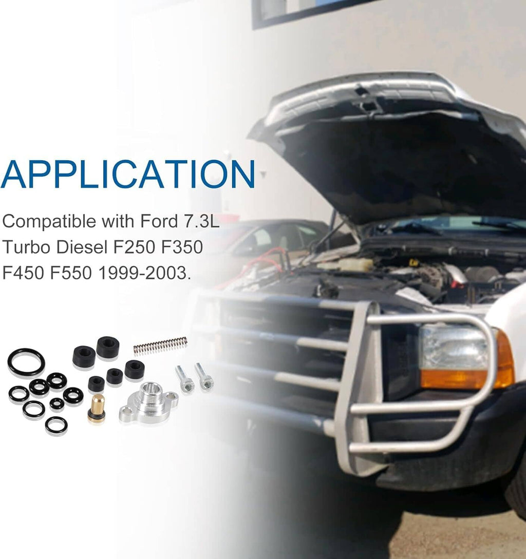 Fuel pressure regulator kit with regulator parts and multiple black O-rings