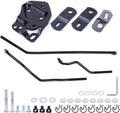 4-speed shifter linkage kit with black rods, brackets, and mounting hardware