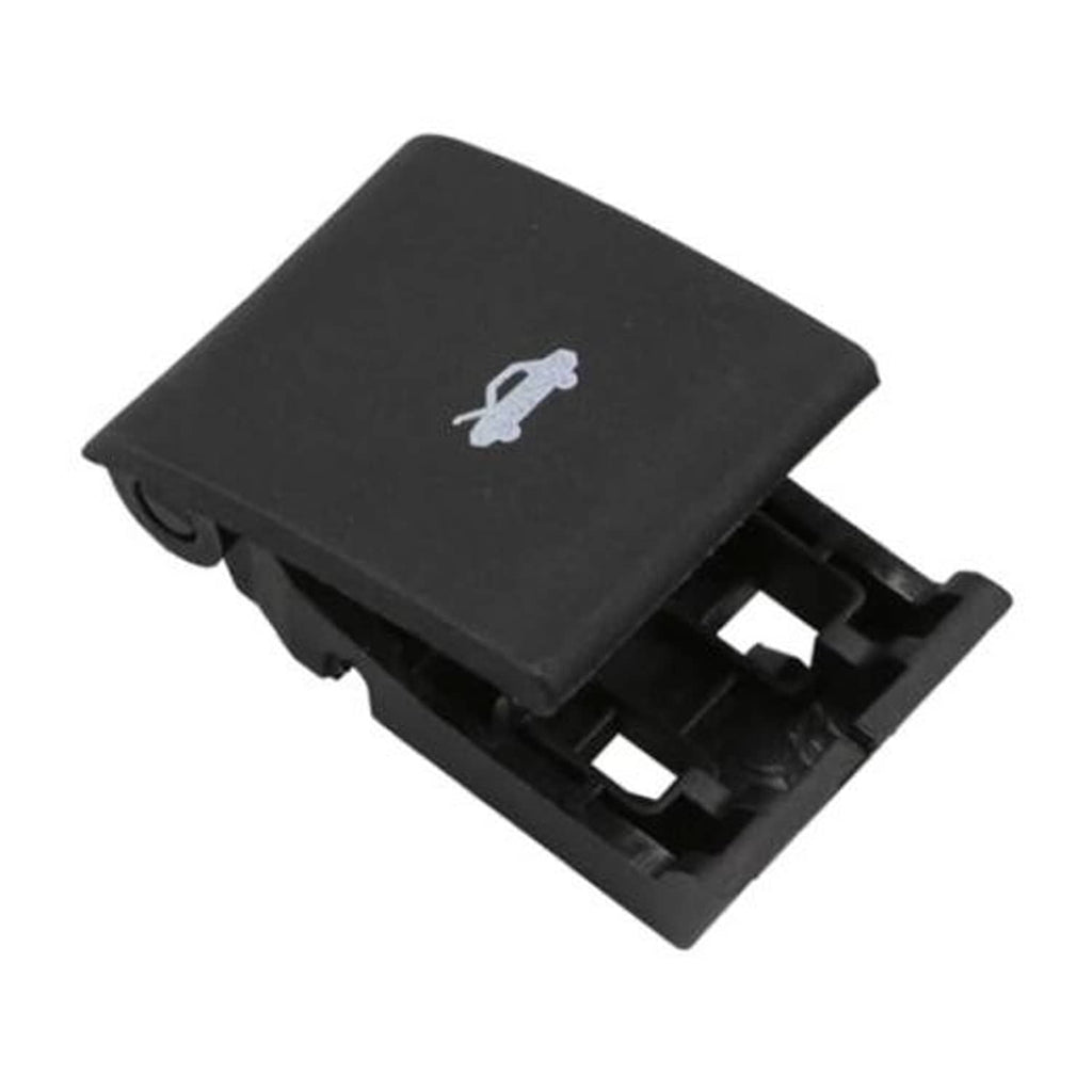 Black hood release handle switch with car icon, plastic housing and mounting tabs