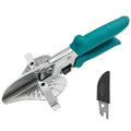 Teal-handled miter cutting shears with silver metal blades