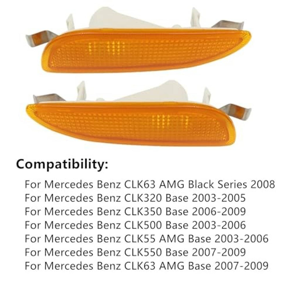 Amber oval side marker turn signal lights, two-piece set with white mounting bases