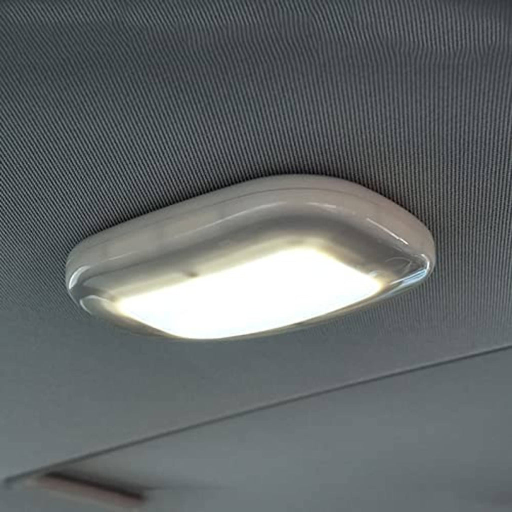 Car interior LED light dome with translucent white face, steady bright illumination