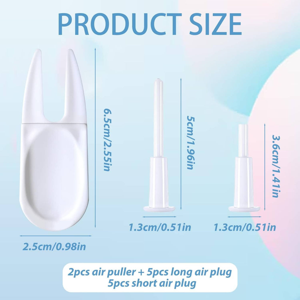 White air plug replacement nozzles, long and short lengths, 12-piece kit