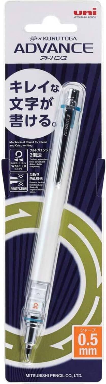 KURUTOGA ADVANCE mechanical pencil blister pack, 0.5 mm, white and blue pen