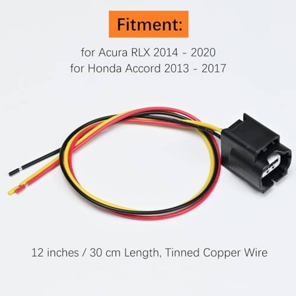 Battery charging sensor connector pigtail with black housing and wire leads, 12 in length