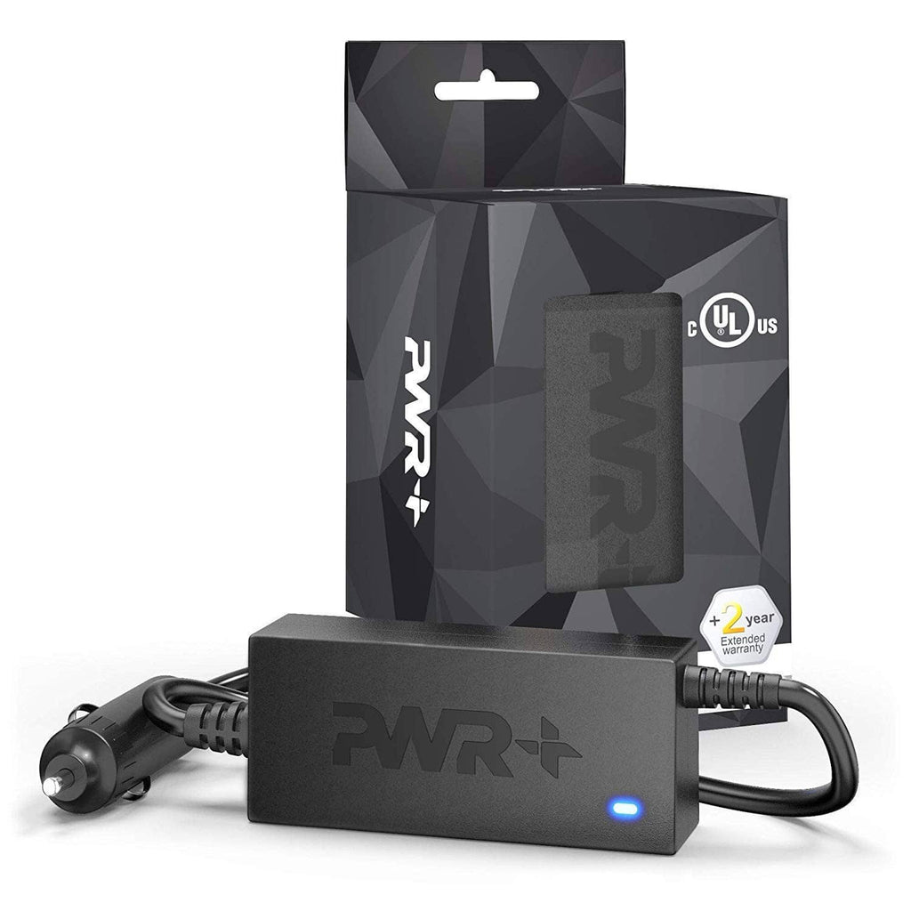 Car charger PWR+ power adapter with LED indicator and attached cables