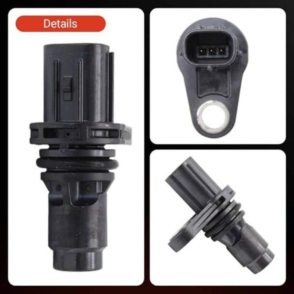 Camshaft position sensor detail views: connector, side mount, and plug end