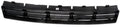 Front center lower bumper grille insert in matte black plastic with center badge