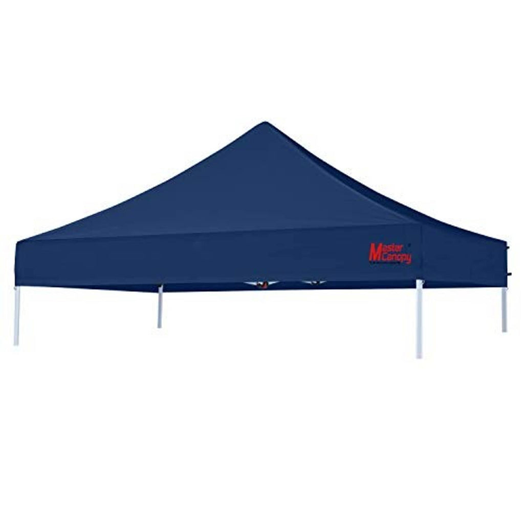 Navy pop-up canopy replacement top with center peak and side logo panel