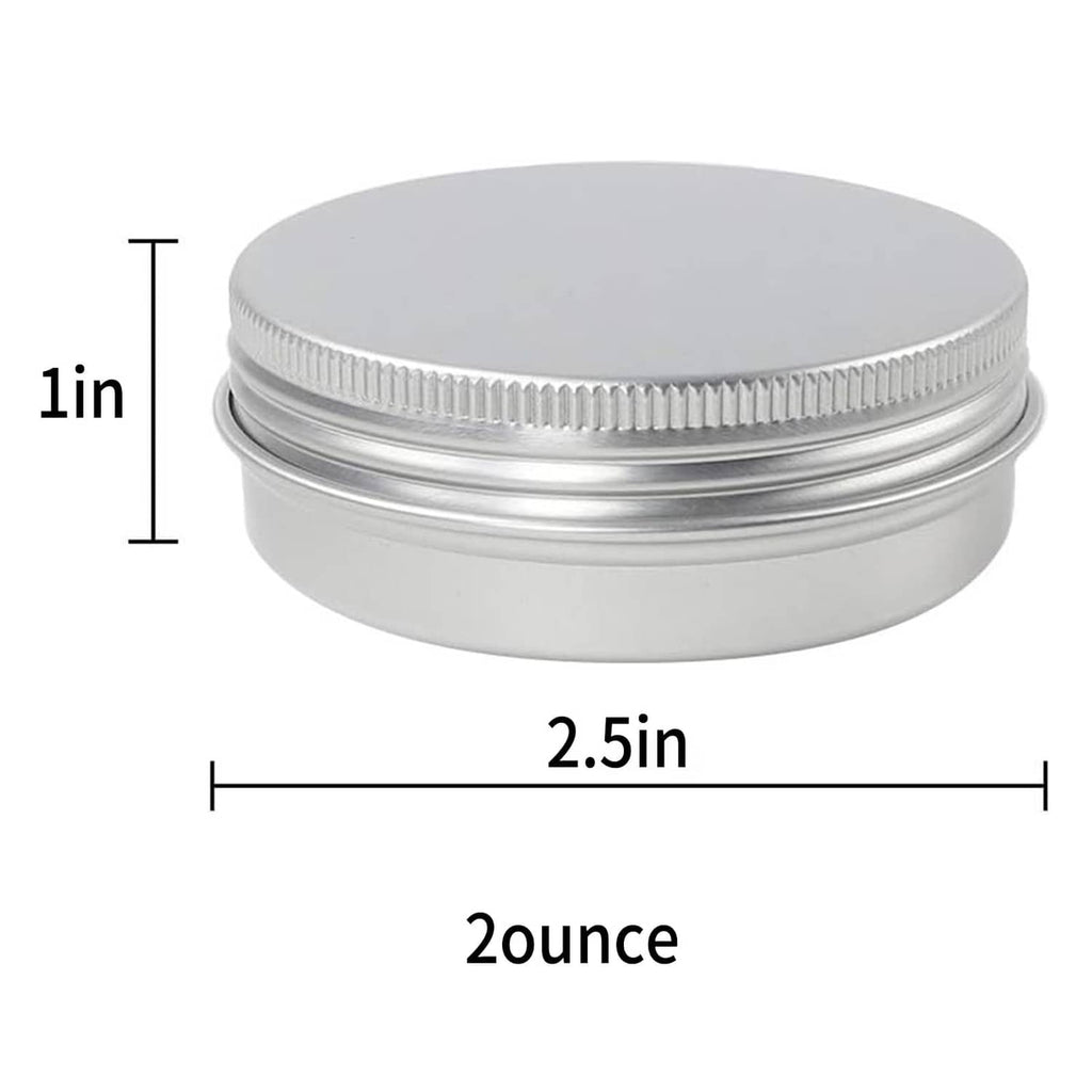 Round 2 oz aluminum tin with smooth metal lid, 2.5 in diameter