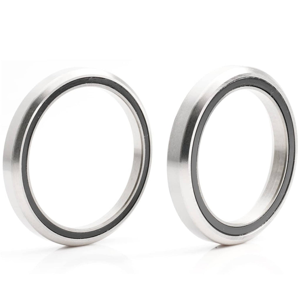 Bike headset bearing rings, two-piece metal with black outer seal